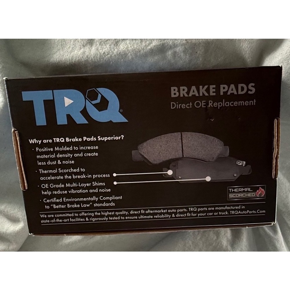 TRQ Ceramic Brake Pad Set Direct‎ OE Replacement Thermal Scorched